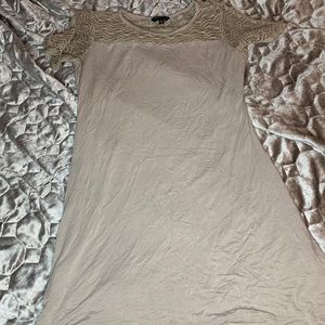 Sharagano Cream Shirt with Weaved Top